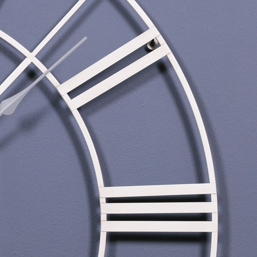 Product photograph of Vintage Distressed Metal Twist Frame Wall Clock - 110cm X 110cm from Choice Furniture Superstore.